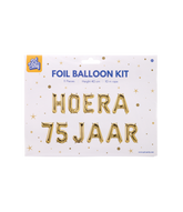 Gouden Ballonnen Set 75 Jaar Hoera 1,9m